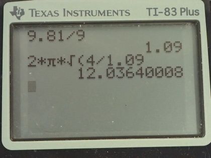 OpenStax College Physics, Chapter 16, Problem 10 (AP) calculator screenshot 1