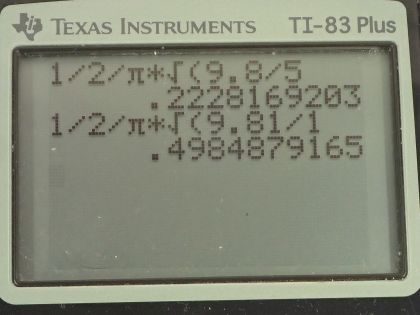 OpenStax College Physics, Chapter 16, Problem 12 (AP) calculator screenshot 1