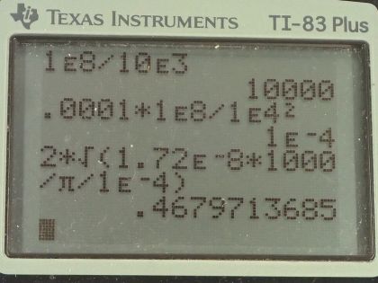 OpenStax College Physics, Chapter 20, Problem 70 (PE) calculator screenshot 1