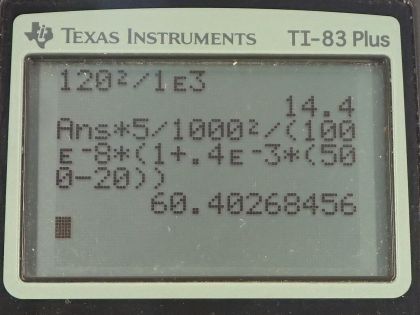 OpenStax College Physics, Chapter 20, Problem 82 (PE) calculator screenshot 1
