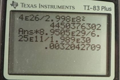 OpenStax College Physics, Chapter 28, Problem 69 (PE) calculator screenshot 2