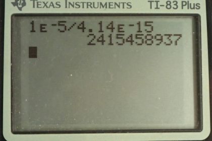 OpenStax College Physics, Chapter 29, Problem 5 (AP) calculator screenshot 1