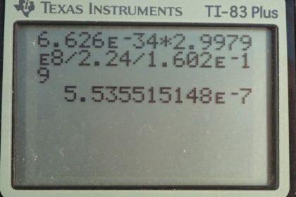 OpenStax College Physics, Chapter 29, Problem 5 (PE) calculator screenshot 1