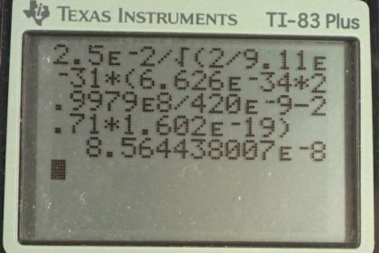 OpenStax College Physics, Chapter 29, Problem 15 (PE) calculator screenshot 1