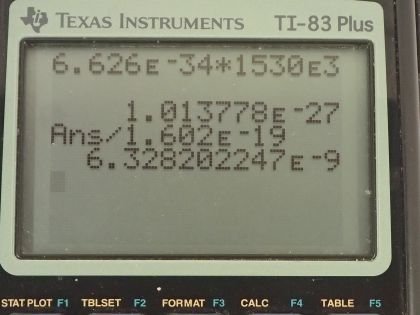 OpenStax College Physics, Chapter 29, Problem 20 (PE) calculator screenshot 1