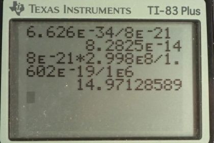 OpenStax College Physics, Chapter 29, Problem 41 (PE) calculator screenshot 1