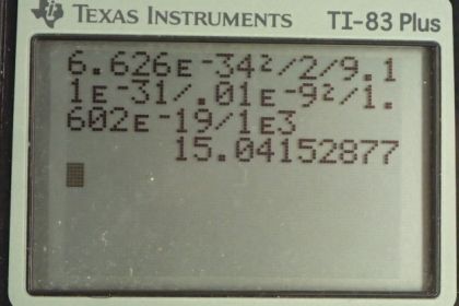 OpenStax College Physics, Chapter 29, Problem 57 (PE) calculator screenshot 1