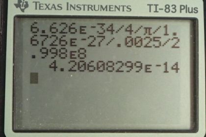 OpenStax College Physics, Chapter 29, Problem 65 (PE) calculator screenshot 1