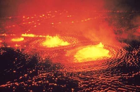 <b>Figure 14.34</b> Lava flow on Kilauea volcano in Hawaii. (credit: J. P. Eaton, U.S. Geological Survey)