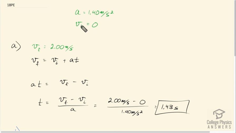 OpenStax College Physics, Chapter 2, Problem 18 (PE) video thumbnail