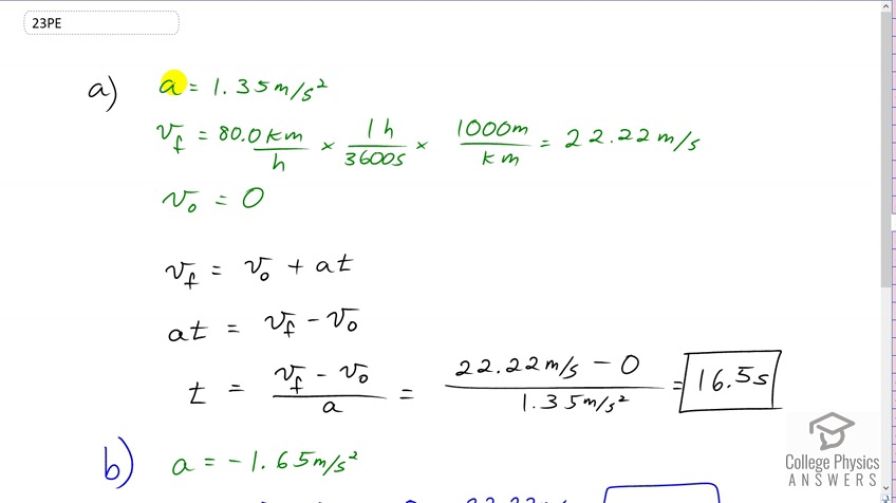 OpenStax College Physics, Chapter 2, Problem 23 (PE) video thumbnail