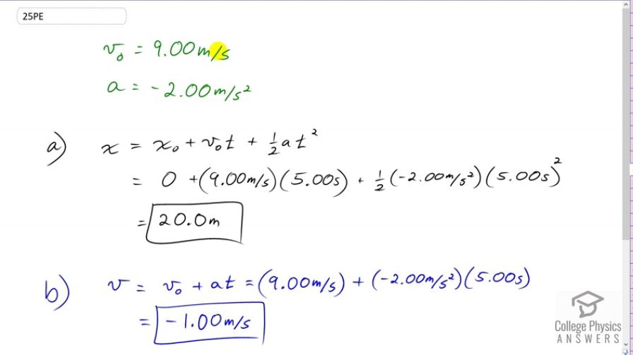 OpenStax College Physics, Chapter 2, Problem 25 (PE) video thumbnail