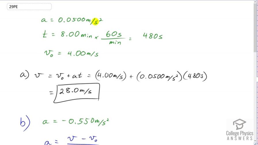 OpenStax College Physics, Chapter 2, Problem 29 (PE) video thumbnail