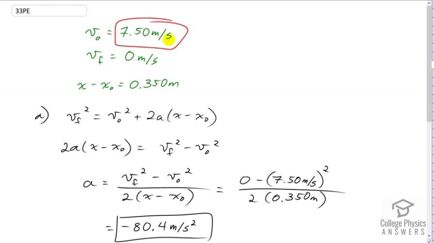 OpenStax College Physics, Chapter 2, Problem 33 (PE) video thumbnail