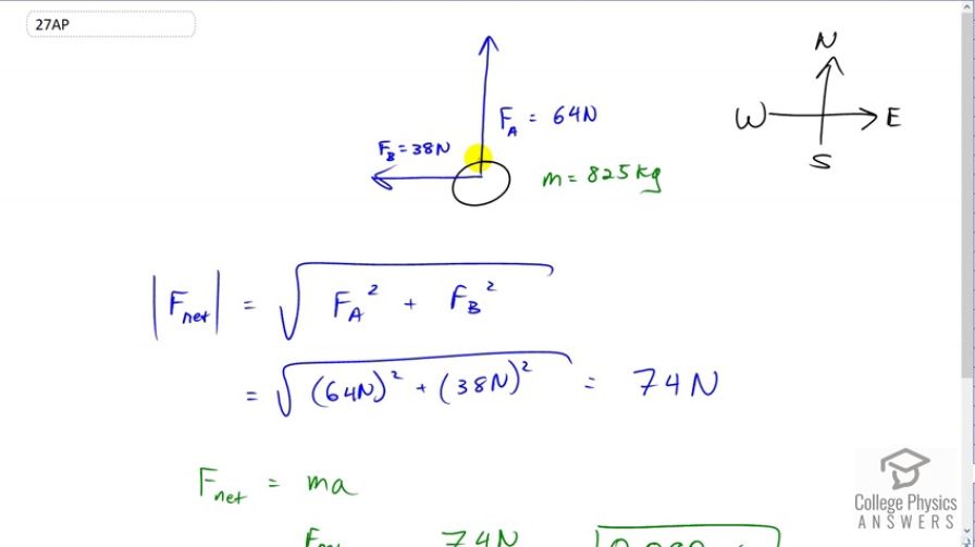 OpenStax College Physics, Chapter 4, Problem 27 (AP) video thumbnail
