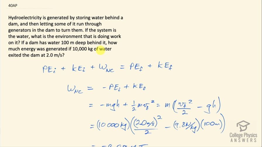 OpenStax College Physics, Chapter 7, Problem 40 (AP) video thumbnail