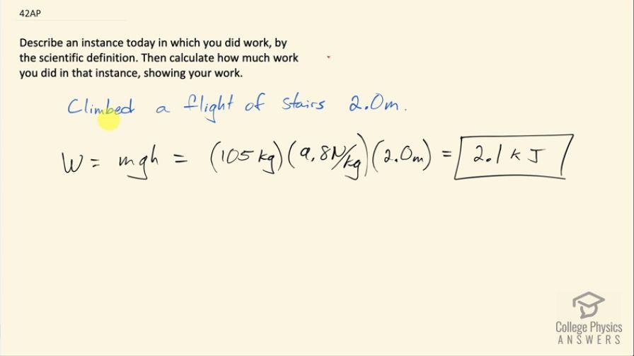 OpenStax College Physics, Chapter 7, Problem 42 (AP) video thumbnail