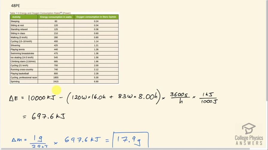 OpenStax College Physics, Chapter 7, Problem 48 (PE) video thumbnail