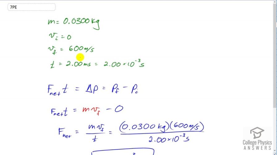 OpenStax College Physics, Chapter 8, Problem 7 (PE) video thumbnail