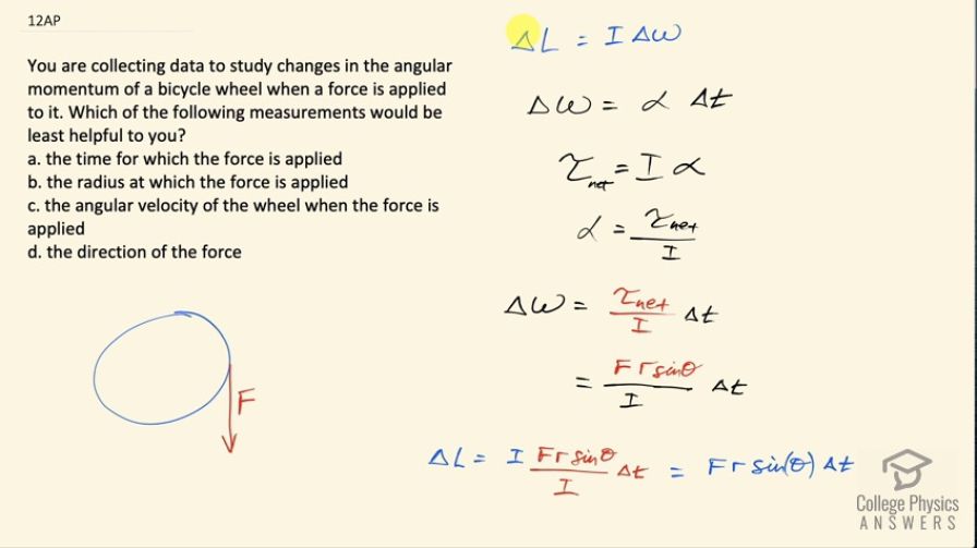 OpenStax College Physics, Chapter 10, Problem 12 (AP) video thumbnail