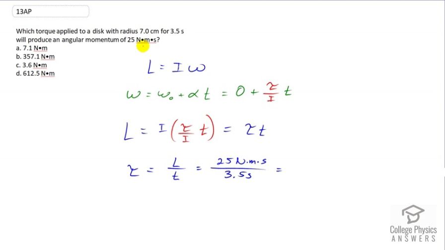 OpenStax College Physics, Chapter 10, Problem 13 (AP) video thumbnail