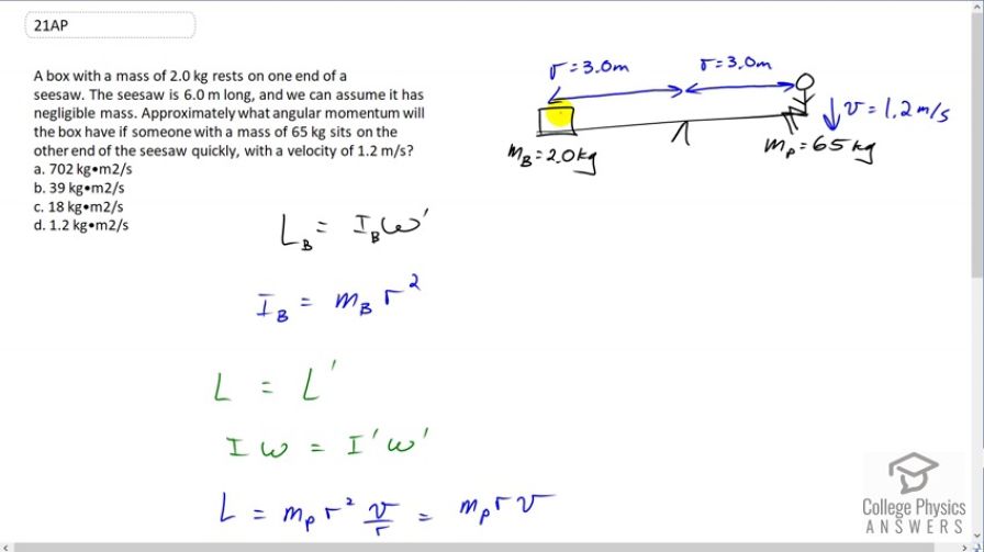 OpenStax College Physics, Chapter 10, Problem 21 (AP) video thumbnail