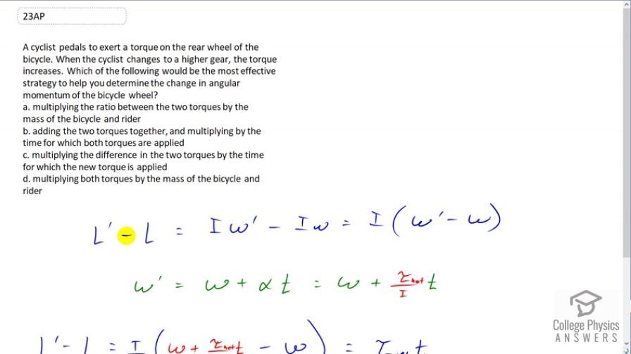 OpenStax College Physics, Chapter 10, Problem 23 (AP) video thumbnail