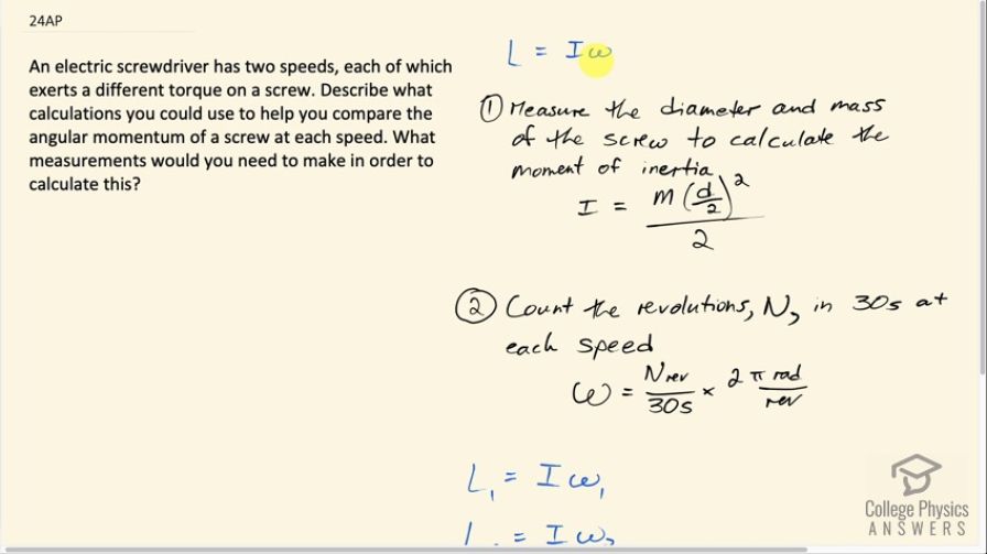 OpenStax College Physics, Chapter 10, Problem 24 (AP) video thumbnail