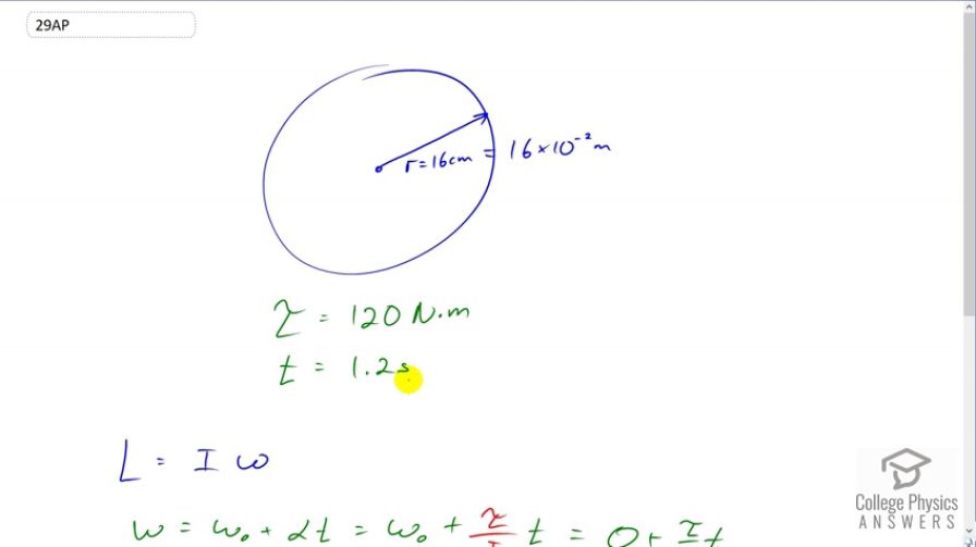 OpenStax College Physics, Chapter 10, Problem 29 (AP) video thumbnail