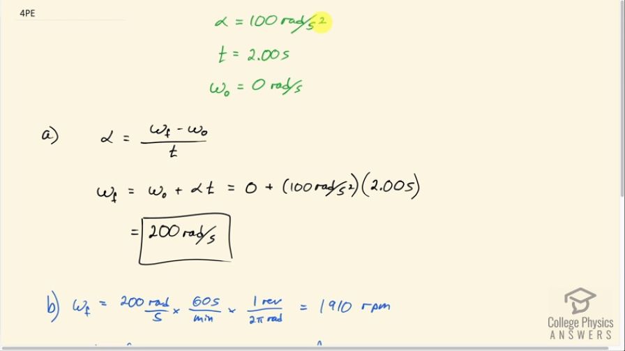 OpenStax College Physics, Chapter 10, Problem 4 (PE) video thumbnail