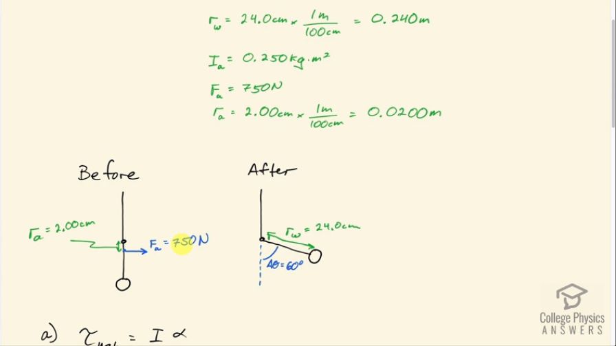 OpenStax College Physics, Chapter 10, Problem 30 (PE) video thumbnail