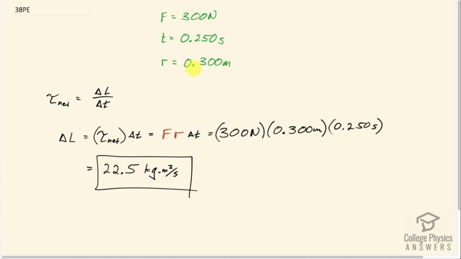 OpenStax College Physics, Chapter 10, Problem 38 (PE) video thumbnail