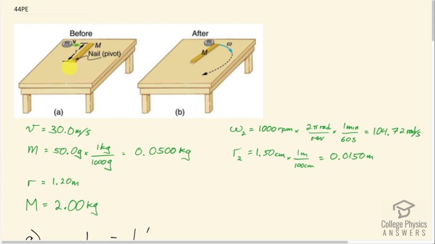 OpenStax College Physics, Chapter 10, Problem 44 (PE) video thumbnail