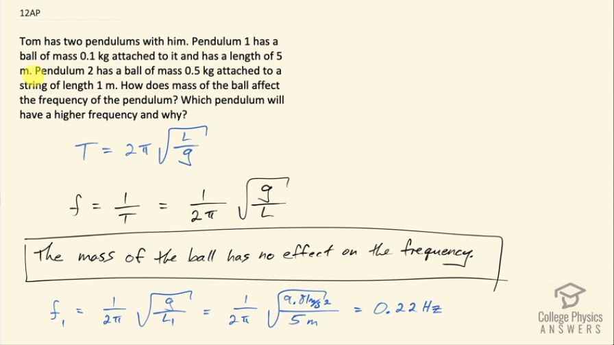 OpenStax College Physics, Chapter 16, Problem 12 (AP) video thumbnail