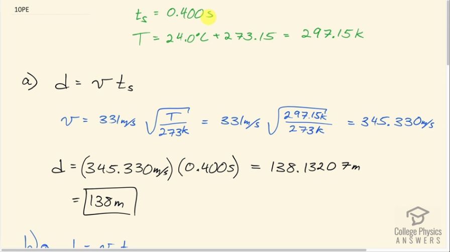 OpenStax College Physics, Chapter 17, Problem 10 (PE) video thumbnail