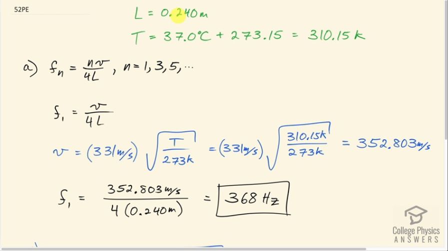 OpenStax College Physics, Chapter 17, Problem 52 (PE) video thumbnail