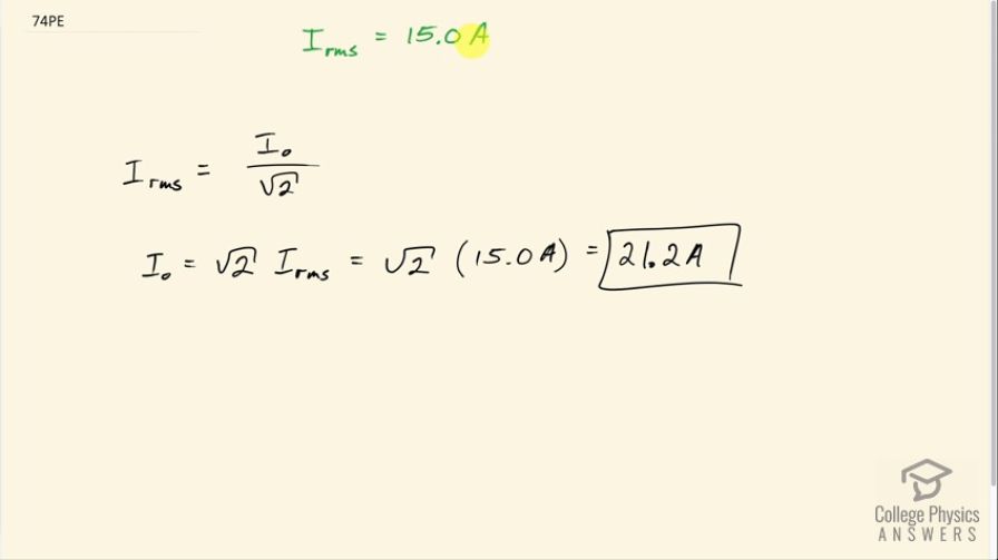 OpenStax College Physics, Chapter 20, Problem 74 (PE) video thumbnail