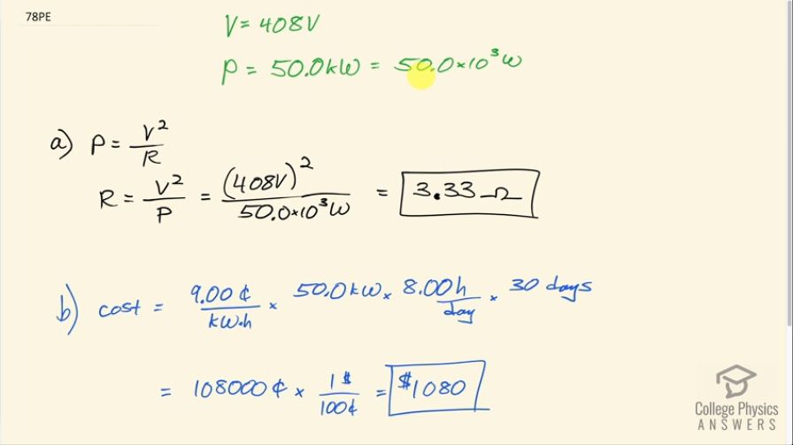 OpenStax College Physics, Chapter 20, Problem 78 (PE) video thumbnail