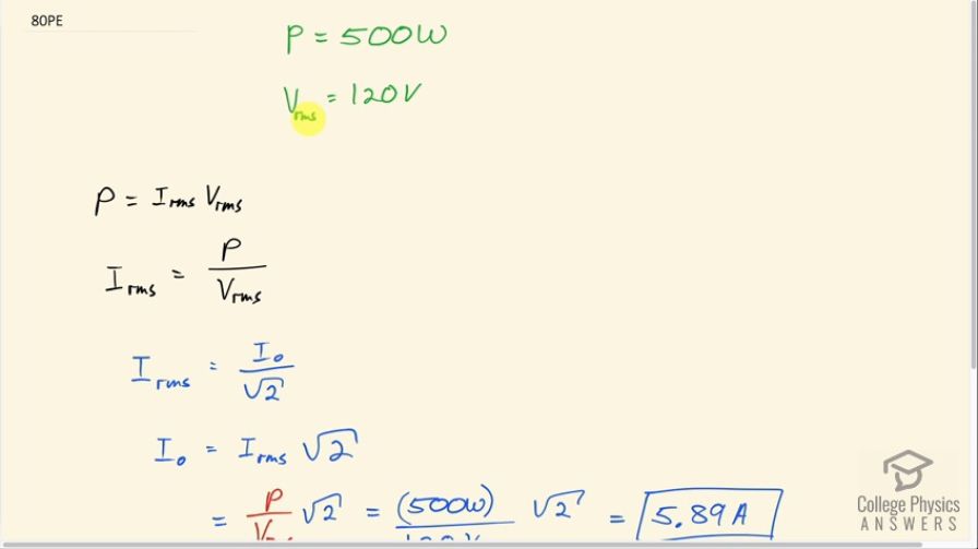OpenStax College Physics, Chapter 20, Problem 80 (PE) video thumbnail