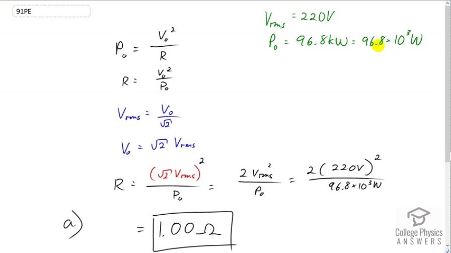 OpenStax College Physics, Chapter 20, Problem 91 (PE) video thumbnail