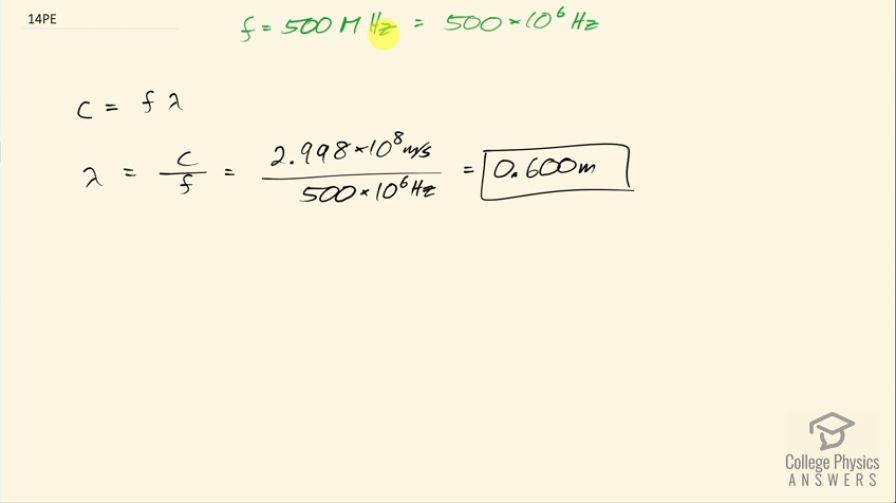 OpenStax College Physics, Chapter 24, Problem 14 (PE) video thumbnail