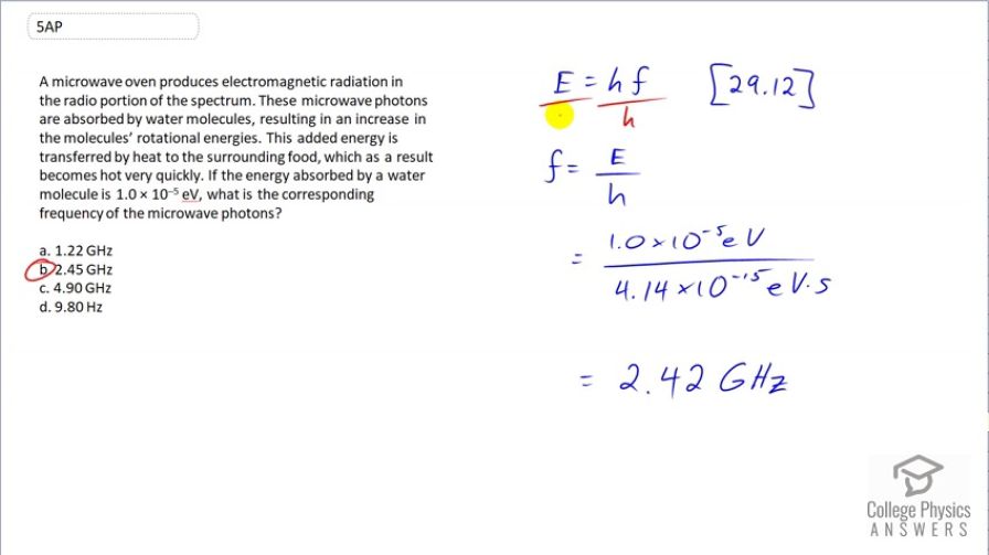 OpenStax College Physics, Chapter 29, Problem 5 (AP) video thumbnail