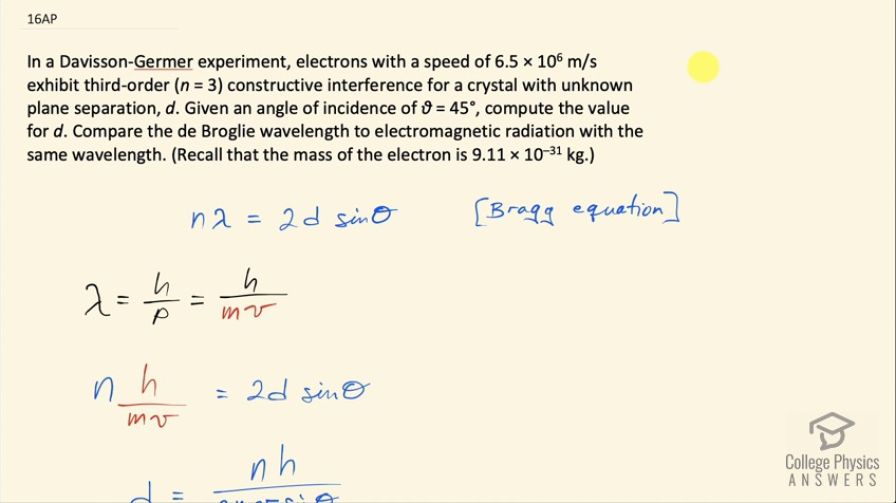 OpenStax College Physics, Chapter 29, Problem 16 (AP) video thumbnail