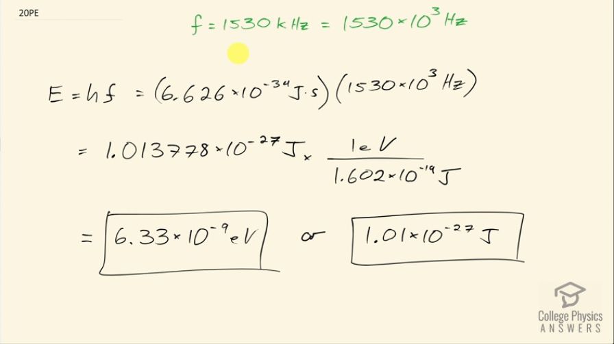 OpenStax College Physics, Chapter 29, Problem 20 (PE) video thumbnail