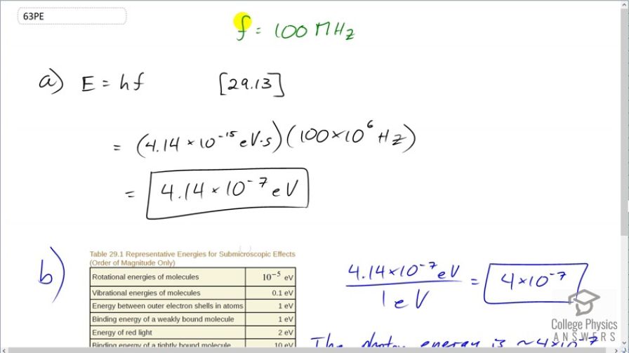 OpenStax College Physics, Chapter 30, Problem 63 (PE) video thumbnail