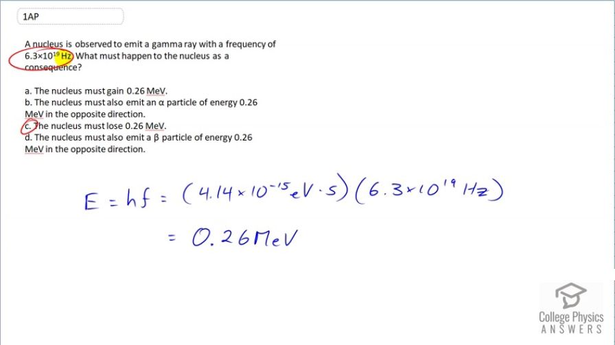 OpenStax College Physics, Chapter 31, Problem 1 (AP) video thumbnail