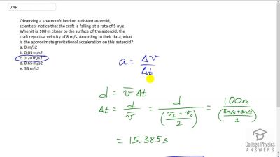 OpenStax College Physics Answers, Chapter 2, Problem 7 video poster image.