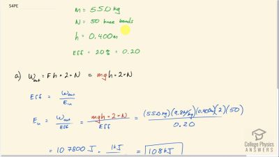 OpenStax College Physics Answers, Chapter 7, Problem 54 video poster image.