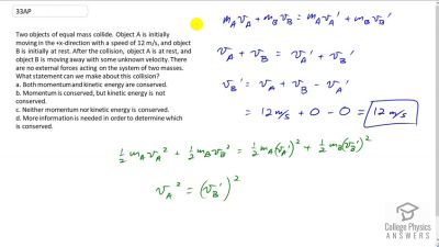 OpenStax College Physics Answers, Chapter 8, Problem 33 video poster image.