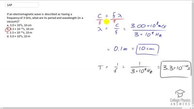 OpenStax College Physics Answers, Chapter 24, Problem 1 video poster image.